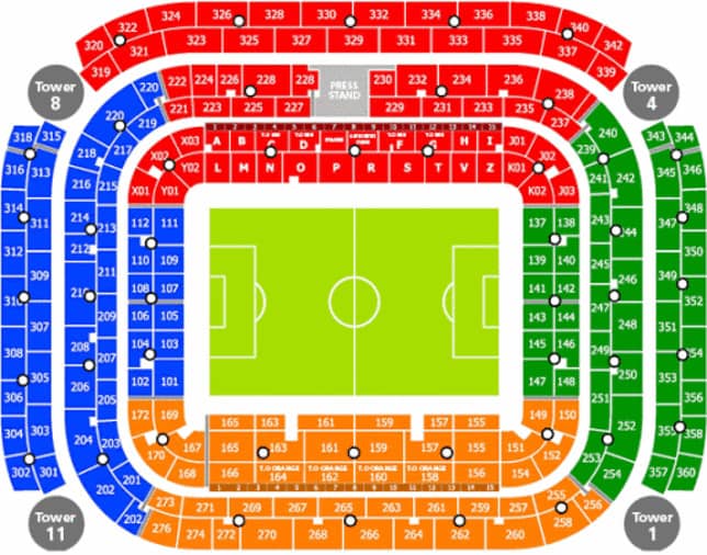 San Siro stadium map