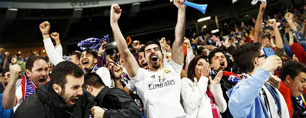 Fans van Real Madrid tijdens voetbalreis