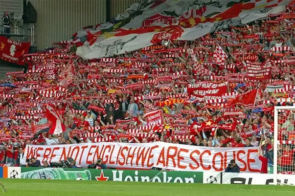 liverpools fotballfans fotballreise