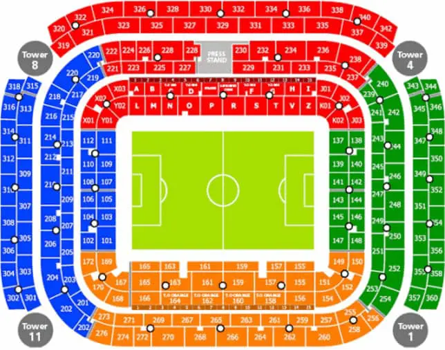 Mapa del Estadio San Siro